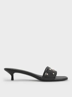 Susie Pearl Kitten-Heel Mules