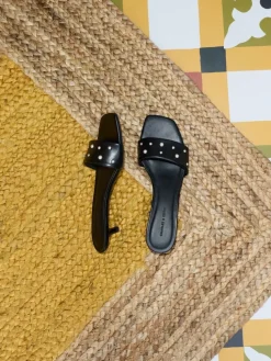 Susie Pearl Kitten-Heel Mules
