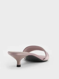 Susie Satin Kitten-Heel Mules