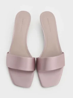 Susie Satin Kitten-Heel Mules