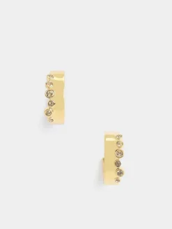 Swarovski&reg; Crystal Studded Hoop Earrings