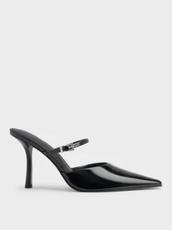 Tapered Square-Toe Heeled Mules