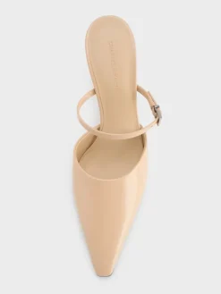Tapered Square-Toe Heeled Mules