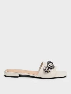 Tayari Leather Printed-Strap Slide Sandals