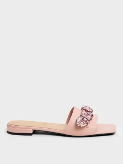 Tayari Leather Printed-Strap Slide Sandals