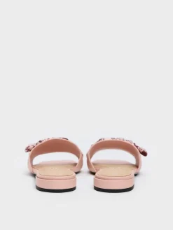 Tayari Leather Printed-Strap Slide Sandals