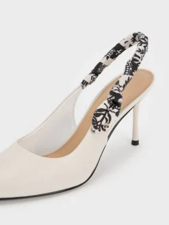Tayari Leather Scarf-Strap Slingback Pumps
