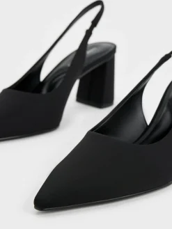 Teagan Elastane Pointed Slingback Pumps
