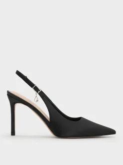 Teardrop-Crystal Pointed Slingback Pumps