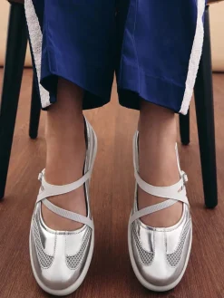 Tiggy Metallic Mesh Two-Tone Ballet Sneakers