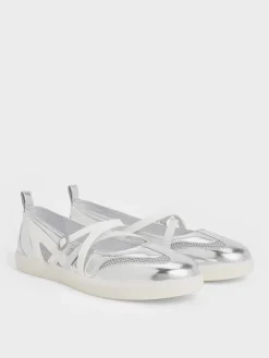 Tiggy Metallic Mesh Two-Tone Ballet Sneakers