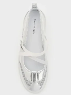 Tiggy Metallic Mesh Two-Tone Ballet Sneakers