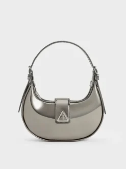 Trice Metallic Belted Shoulder Bag