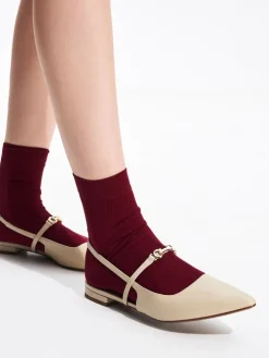 Trifina Pointed Slingback Flats