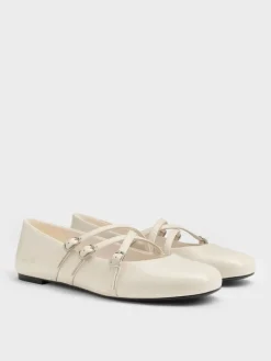 Triple-Strap Mary Jane Flats