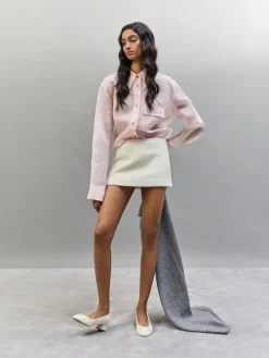 Tweed Bow Ballet Pumps