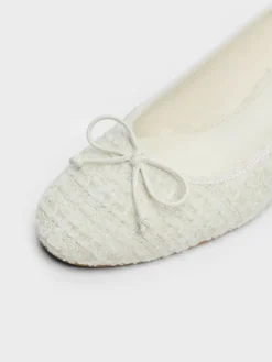Tweed Bow Ballet Pumps