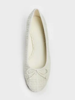 Tweed Bow Ballet Pumps