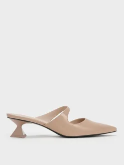 Vada Patent Asymmetric Sculptural Heel Pumps