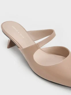 Vada Patent Asymmetric Sculptural Heel Pumps