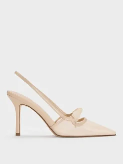 Venetia Mesh Bow Pointed Slingback Pumps