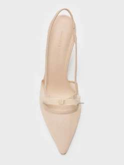 Venetia Mesh Bow Pointed Slingback Pumps