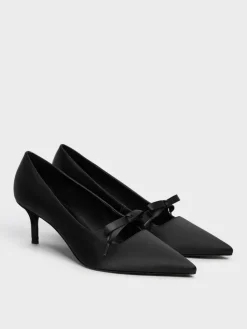 Venetia Satin Bow Pointed Pumps