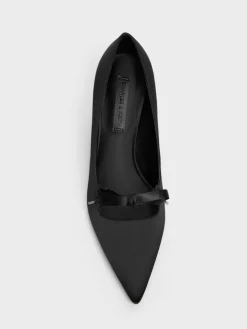 Venetia Satin Bow Pointed Pumps