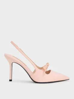 Venetia Satin Bow Pointed Slingback Pumps