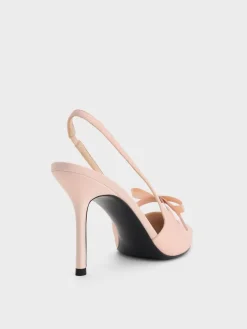Venetia Satin Bow Pointed Slingback Pumps