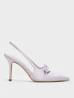 Venetia Satin Bow Pointed Slingback Pumps