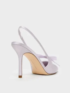 Venetia Satin Bow Pointed Slingback Pumps