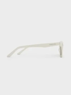 Vesta Angular Cat-Eye Sunglasses