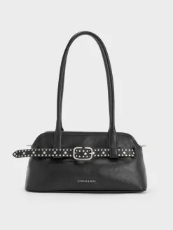 Victoria Studded Belted Shoulder Bag