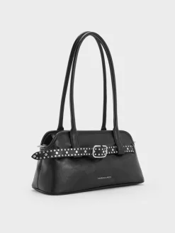 Victoria Studded Belted Shoulder Bag