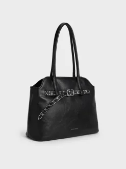 Victoria Studded Belted Tote Bag