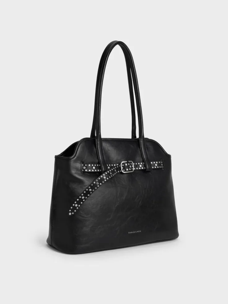Victoria Studded Belted Tote Bag