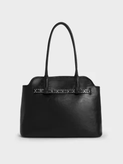 Victoria Studded Belted Tote Bag