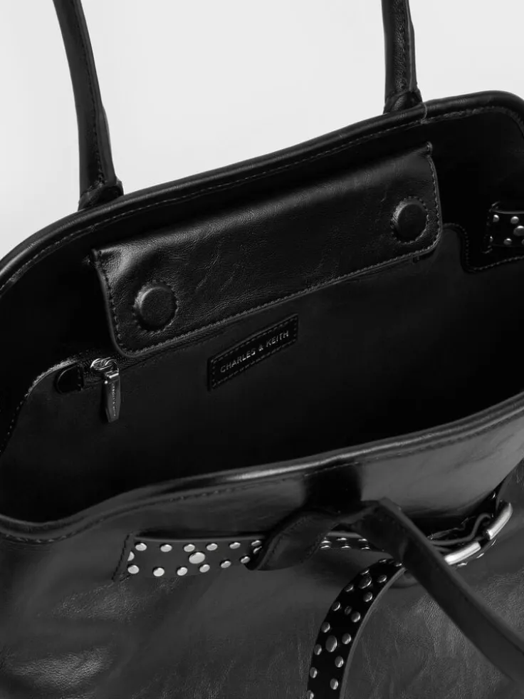 Victoria Studded Belted Tote Bag