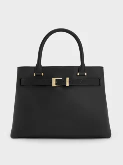 Voyager Leather Belted Tote Bag