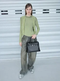 Voyager Leather Belted Tote Bag