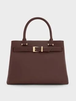 Voyager Leather Belted Tote Bag