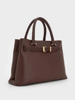 Voyager Leather Belted Tote Bag