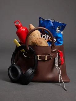 Voyager Leather Belted Tote Bag
