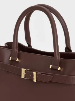 Voyager Leather Belted Tote Bag