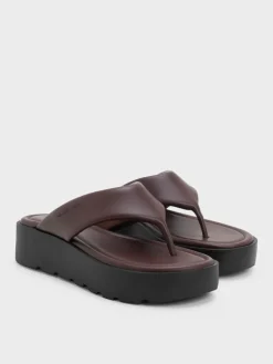 V-Strap Flatform Thong Sandals