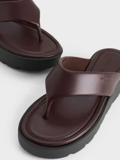 V-Strap Flatform Thong Sandals