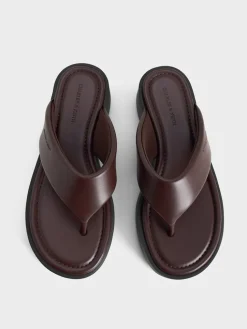 V-Strap Flatform Thong Sandals