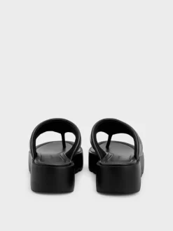 V-Strap Flatform Thong Sandals