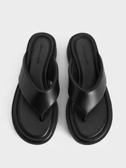 V-Strap Flatform Thong Sandals